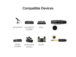 UGREEN Mikrofon Verbindungskabel XLR Buchse auf 6.35mm Stecker 1 Meter