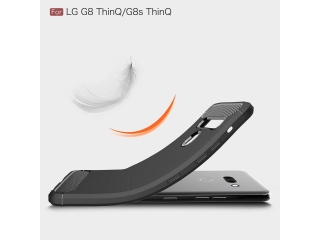 LG G8S ThinQ Carbon Gummi Hülle TPU Case schwarz