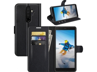 Blackview BV6300 Pro Lederhülle Portemonnaie Karten Etui schwarz