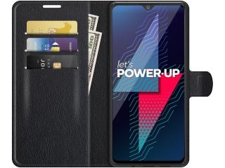 Wiko Power U30 Lederhülle Portemonnaie Karten Etui schwarz