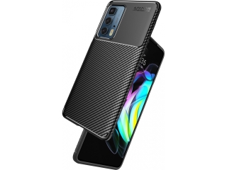 Motorola Edge 20 Pro Carbon Design Hülle TPU Case flexibel schwarz