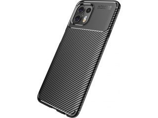 Motorola Edge 20 Lite Carbon Design Hülle TPU Case flexibel schwarz