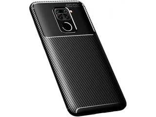 Xiaomi Redmi Note 9 Carbon Design Hülle TPU Case flexibel schwarz