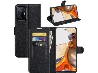 Xiaomi 11T Lederhülle Portemonnaie Karten Etui schwarz