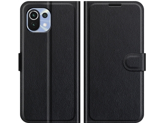 Xiaomi 11 Lite 5G NE Lederhülle Portemonnaie Karten Etui schwarz