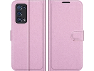 Oppo Reno6 Pro 5G Lederhülle Portemonnaie Karten Etui rosa