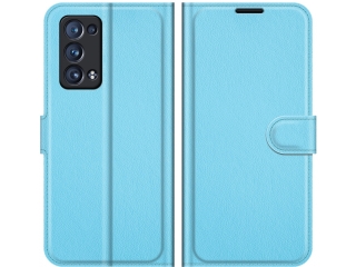 Oppo Reno6 Pro 5G Lederhülle Portemonnaie Karten Etui hellblau