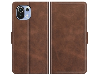 Xiaomi 11 Lite 5G NE Leder Hülle Karten Ledertasche mokka