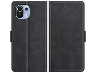 Xiaomi 11 Lite 5G NE Leder Hülle Karten Ledertasche schwarz