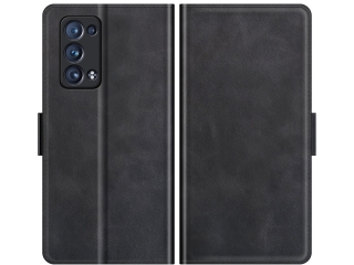 Oppo Reno6 Pro 5G Leder Hülle Karten Ledertasche schwarz