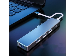 USB-C OTG Hub mit 4-Fach USB 3.0 und USB-C Power-In für Stromversorung