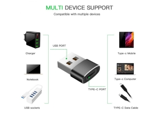 USB C auf USB Adapter - USB-C Buchse für Notebooks & MacBooks silber