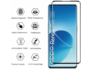 Oppo Reno6 Pro 5G 100% Vollbild Panzerglas Schutzfolie 2.5D 9H