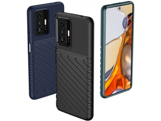 Xiaomi 11T Pro SpaceCase Stripes Impact-Resistant Hülle schwarz