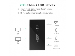 UGREEN 2x In 4x Out USB 2.0 Sharing Switch Box Umschalter