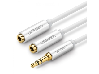 UGREEN Kopfhörer Y Splitter Kabel 3.5 mm Klinken Stecker - weiss