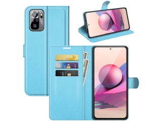 Xiaomi Redmi Note 10S Lederhülle Portemonnaie Karten Etui hellblau