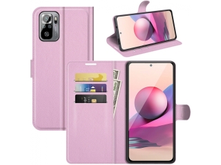 Xiaomi Redmi Note 10S Lederhülle Portemonnaie Karten Etui rosa