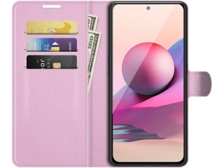 Xiaomi Redmi Note 10S Lederhülle Portemonnaie Karten Etui rosa