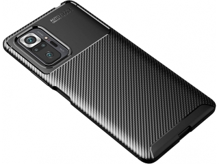 Xiaomi Redmi Note 10S Carbon Design Hülle TPU Case flexibel schwarz