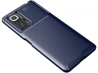 Xiaomi Redmi Note 10S Carbon Design Hülle TPU Case flexibel blau