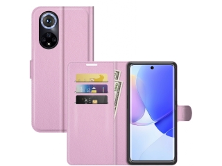 Huawei Nova 9 Lederhülle Portemonnaie Karten Etui rosa