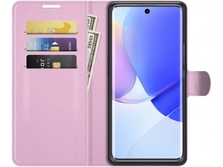 Huawei Nova 9 Lederhülle Portemonnaie Karten Etui rosa
