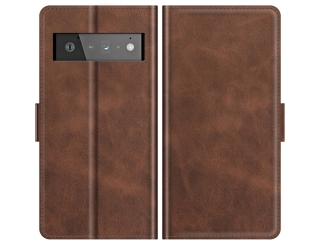 Google Pixel 6 Pro Leder Hülle Karten Ledertasche mokka