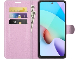 Xiaomi Redmi 10 Lederhülle Portemonnaie Karten Etui rosa 