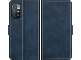 Xiaomi Redmi 10 Leder Hülle Karten Ledertasche dunkelblau
