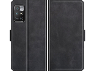 Xiaomi Redmi 10 Leder Hülle Karten Ledertasche schwarz