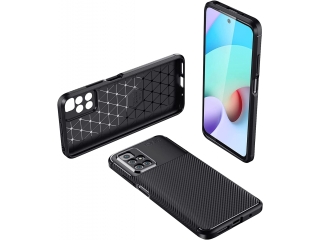 Xiaomi Redmi 10 Carbon Design Hülle TPU Case flexibel schwarz