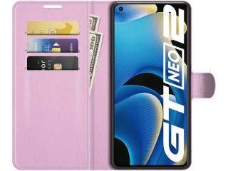 Realme GT Neo2 Lederhülle Portemonnaie Karten Etui rosa