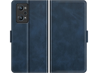 Realme GT Neo2 Leder Hülle Karten Ledertasche dunkelblau