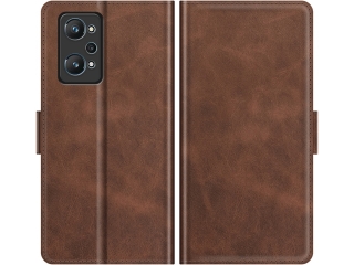 Realme GT Neo2 Leder Hülle Karten Ledertasche mokka