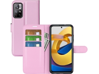 Xiaomi Poco M4 Pro 5G Lederhülle Portemonnaie Karten Etui rosa