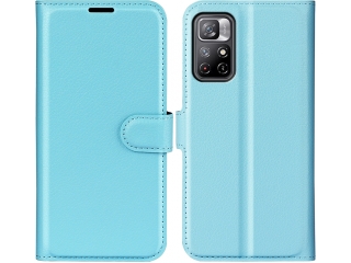 Xiaomi Poco M4 Pro 5G Lederhülle Portemonnaie Karten Etui hellblau