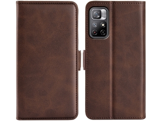 Xiaomi Poco M4 Pro 5G Leder Hülle Karten Ledertasche mokka