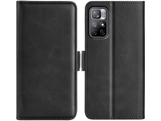 Xiaomi Poco M4 Pro 5G Leder Hülle Karten Ledertasche schwarz