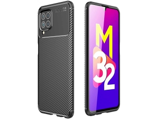 Samsung Galaxy M32 Carbon Design Hülle TPU Case flexibel schwarz