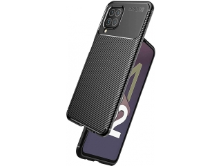 Samsung Galaxy M32 Carbon Design Hülle TPU Case flexibel schwarz