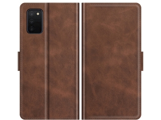 Samsung Galaxy A03s Leder Hülle Karten Ledertasche mokka