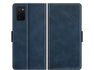 Samsung Galaxy A03s Leder Hülle Karten Ledertasche dunkelblau