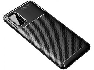 Samsung Galaxy A03s Carbon Design Hülle TPU Case flexibel schwarz