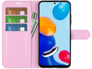 Xiaomi Redmi Note 11 Lederhülle Portemonnaie Karten Etui rosa