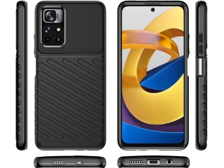 Xiaomi Poco M4 Pro 5G SpaceCase Stripes Impact-Resistant Hülle schwarz