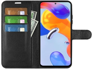Xiaomi Redmi Note 11 Pro Lederhülle Portemonnaie Karten Etui schwarz