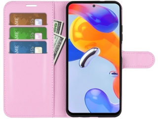 Xiaomi Redmi Note 11 Pro+ 5G Lederhülle Portemonnaie Karten Etui rosa