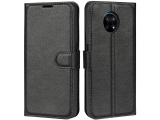 Nokia G50 Lederhülle Portemonnaie Karten Etui schwarz