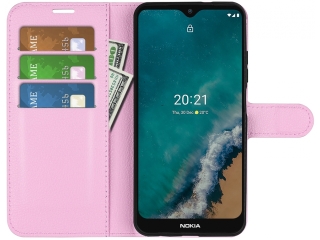 Nokia G50 Lederhülle Portemonnaie Karten Etui rosa